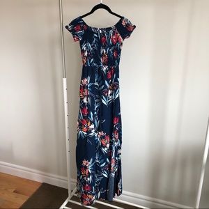 Bohemian Off the Shoulder Floral Maxi Dress